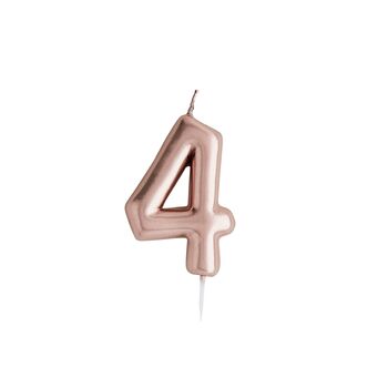 Rose Gold Number Four Candle, 2 of 2