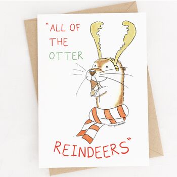 'All Of The Otter Reindeers' Christmas Card, 3 of 5
