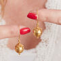 Gold Plated Silver Hoop Ball Earrings, thumbnail 6 of 8