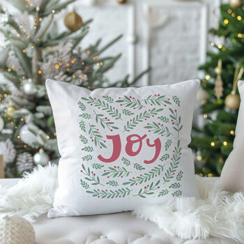 'Joy” Christmas Cushion, 3 of 5