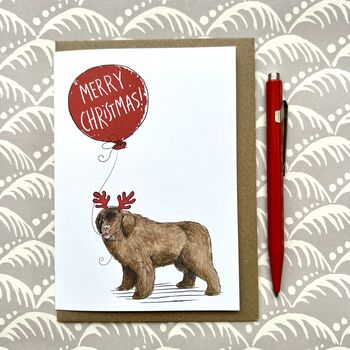 Newfoundland Dog Christmas Card, 2 of 3