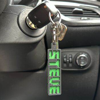 Block Mining Personalised Name Keyring, 2 of 4