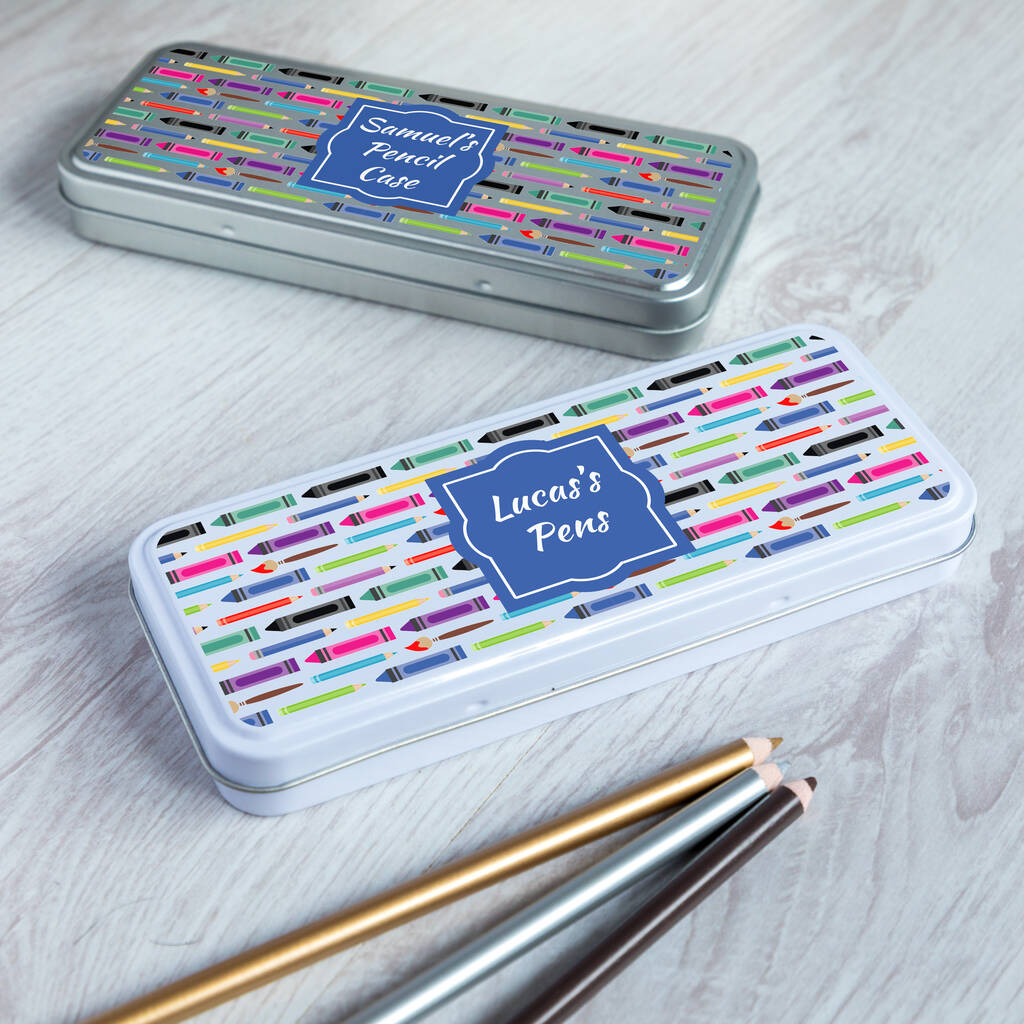 Personalised Crayon And Pencil Tin Case By Mirrorin