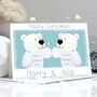 Personalised Polar Bear Twins Christmas Card, thumbnail 1 of 7