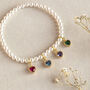 Pearl Bracelet With Family Birthstone Hearts, thumbnail 6 of 11
