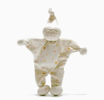 Personalised New Baby Gift Set In An Organic Cotton Nappy Caddy Spring Meadow, 6 of 12