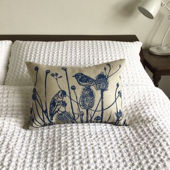 Lavender Scented Sleep Pillow, 'Birds On Teasels', 2 of 12