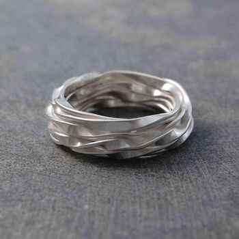 Wrapped Contemporary Sterling Silver Ring, 2 of 3