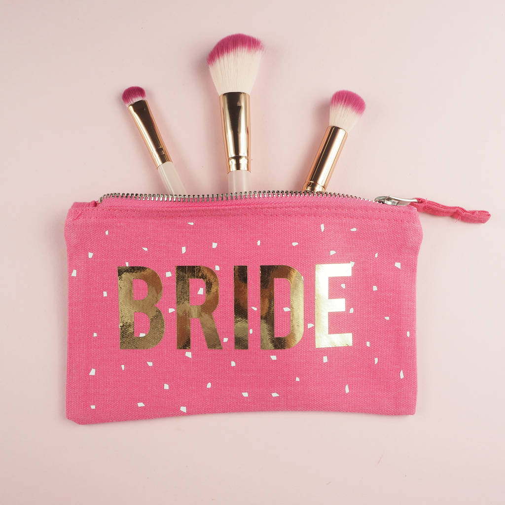 'bride' confetti make up bag by rock on ruby