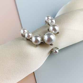 Sterling Silver Statement Pearl Ring, 4 of 5