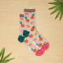 Women's Pineapple Print Bamboo Socks, thumbnail 1 of 5