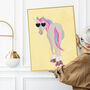 Custom Personalised Unicorn Rollerskating Art Print For Her, thumbnail 4 of 8