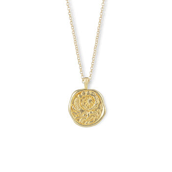 Scorpio Zodiac Coin Pendant Necklace, 2 of 5