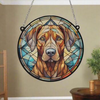 Rhodesian Ridgeback Stained Glass Effect Suncatcher, 6 of 6