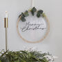 Acrylic Christmas Wreath With Wooden Hoop, Eucalyptus, thumbnail 1 of 3