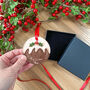 Christmas Pudding Ceramic Tree Decoration, thumbnail 4 of 5