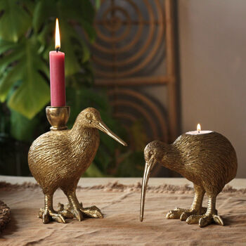 Kiwi Bird Candlestick In Silver And Gold, 5 of 6