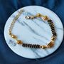 Indian Nazaria Gold Square Bead Mangalsutra Bracelet, thumbnail 5 of 5