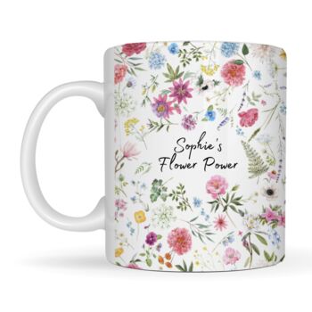 Personalised Botanical Floral Mug For Her, 4 of 5