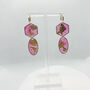 Pink And Gold Foil Geometric Statement Earrings, thumbnail 7 of 9