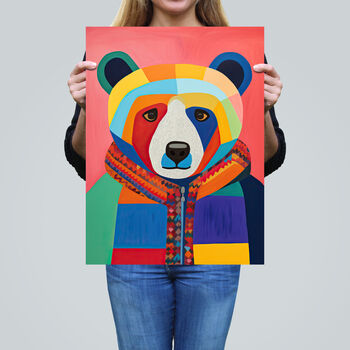 Bright Bold Bear Fun Multicoloured Wall Art Print, 2 of 6