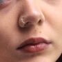 9ct Solid Gold Triple Pearl Helix Nose Ring, thumbnail 1 of 5