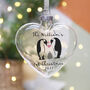 First Christmas As A Family Penguin Glass Bauble Ornament, thumbnail 1 of 4