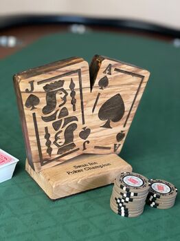 Personalised Wood And Resin Poker Trophy, 2 of 9