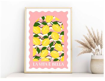 La Vita E Bella Travel Inspired Lemons Poster, 3 of 4