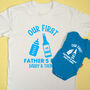 Personalised Our First Father's Day Bottle And Beer Set, thumbnail 1 of 9