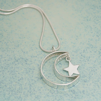Personalised Secret Message Silver Moon Necklace, 4 of 7