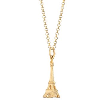 Eiffel Tower Necklace, Sterling Silver Or Gold Plated, 10 of 11