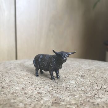Miniature Bronze Highland Cow Sculpture, 4 of 12