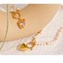 Monaco D’or Pearl Gold Love Dangle Necklace Charm, thumbnail 2 of 4