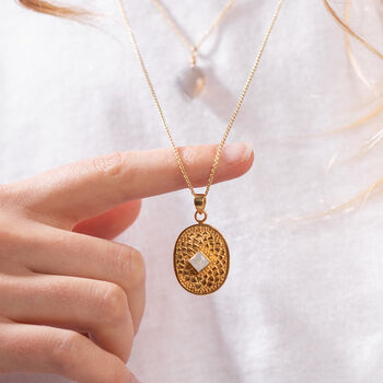 Blooming Lotus Moonstone Necklace In 18k Gold Vermeil, 6 of 8