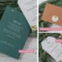 Lemon Floral Passport Invitation With Plane Charms For Destination Wedding, thumbnail 4 of 9