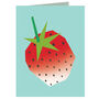 Mini Turquoise Strawberry Greetings Card, thumbnail 2 of 4
