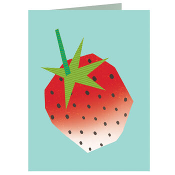 Mini Turquoise Strawberry Greetings Card, 2 of 4