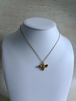 18 K Gold Plated Bee Pendant Necklace, 5 of 11