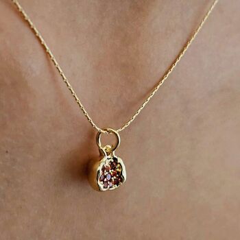 Pomegranate 18k Gold Plated Necklace And Earrings Giftset, 6 of 9