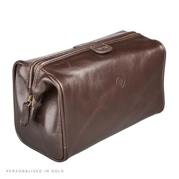 Personalised Leather Washbag For Men 'The Duno Medium', 4 of 12