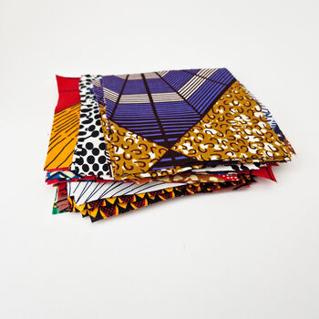 African Print Assorted Patchwork Square Remnants, 4 of 5