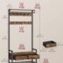 Hall Tree With Bench, Coat Rack And Shoe Storage, thumbnail 2 of 7