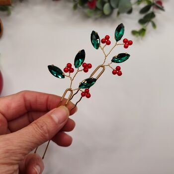 Handmade Festive Hair Pins Set Of Two, 8 of 12