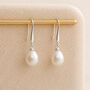 Sterling Silver White Freshwater Pearl Drop Earrings, thumbnail 1 of 5