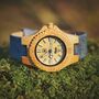 Nalu Small Bamboo Watch With Blue Cork Strap, thumbnail 1 of 9