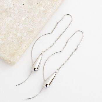 Water Drop Ear Threader Earrings, 5 of 6