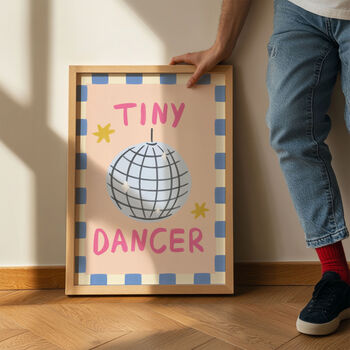 Tiny Dancer Discoball Kids Nursery Print, 5 of 6
