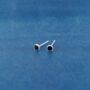 Tiny 2mm Black Stud Earrings, 925 Sterling Silver, Onyx Stone, thumbnail 2 of 7
