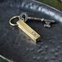 21st Anniversary Brass Bar Keyring. Available With A Choice Of Designs, thumbnail 6 of 11